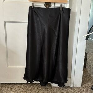 Nicole Miller NY Black Silk Midi Skirt - Size Large